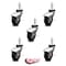 Service Caster 3 Inch Bright Chrome Hooded Neoprene Rubber 3/8 Inch Threaded Stem Casters, 5PK SCC-TS03S310-NPRB-BC-381610-5 - alternate 2